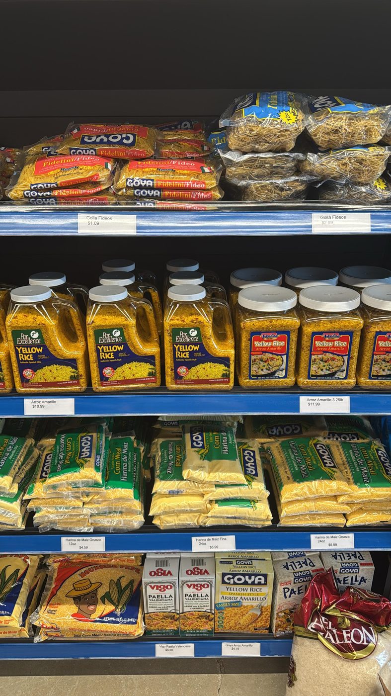 Cuban and Latin groceries on the shelves